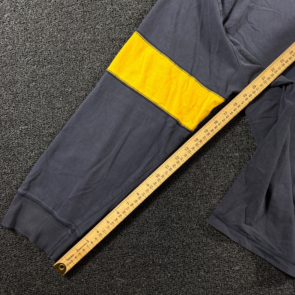 Vintage Abercrombie & Fitch Mens L Long Sleeve Wyvern Dragon Graphic Navy Yellow - Picture 8 of 9